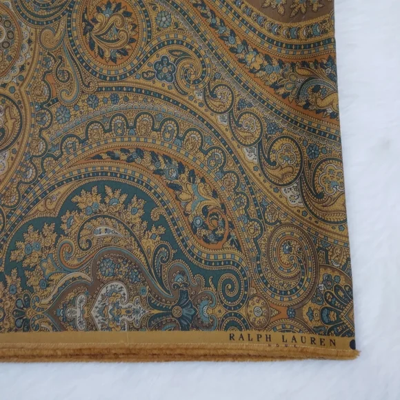 FABRIC Ralph Lauren Georgeous Paisleys In Rich Browns & Tan W/pop Teal, 56in